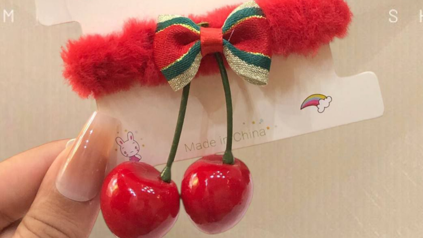 cherry hair tie
